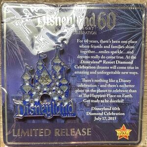 Disney Blue and Silver Disneyland 60th Celebration Pin